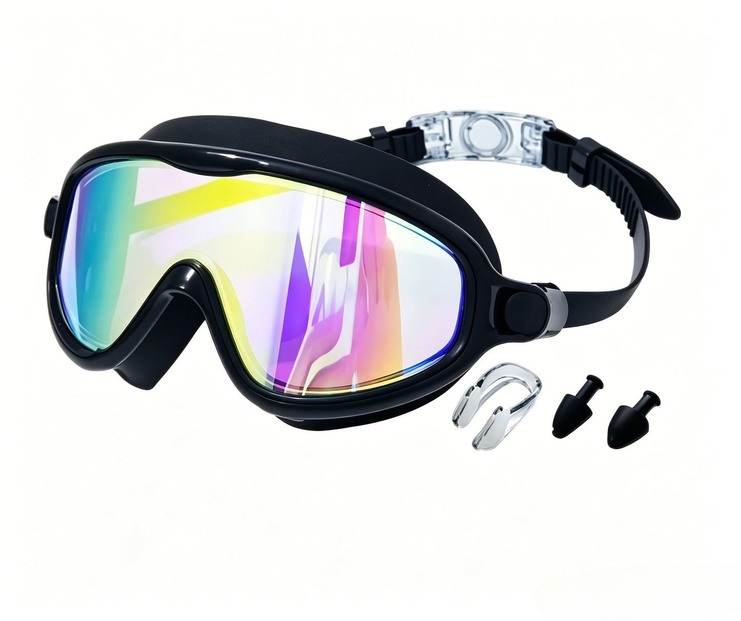 🏊Swim Goggles for Adults & Kids✨ Anti-fog & UV protective lenses🌞, equipped with earplugs and nose clip👂👃 Comfortable waterproof fit💧, ideal for swimming training & outdoor water fun-XLB