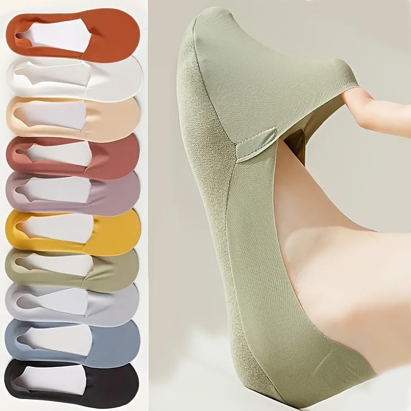 10 Pairs Invisible Socks – Comfortable & Breathable Polyester Liner Socks with Thickened Sponge Bottom for Enhanced Grip & Stability, Smooth Knit Fabric, Casual & Versatile for Daily Wear!-KPL