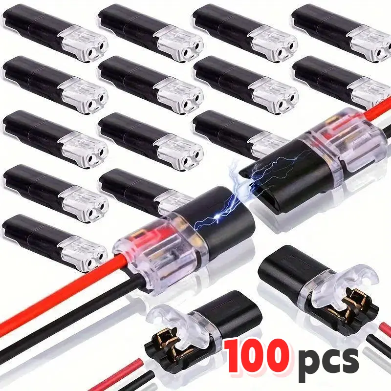 🔌 2 Pin Double Wire Plug-in Connector with Locking Buckle, Low Voltage Quick Connect Terminal, Firm Connection for LED Strip Lights, Automotive Wiring & Power Distribution, DIY Use-XLB