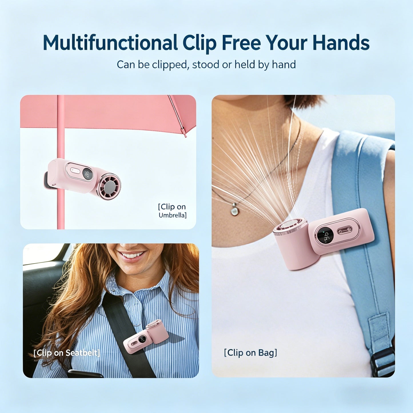 💨Portable Clip-On Cooling Fan - 16°C Ice Wind,Hands-Free Convenience-CJP