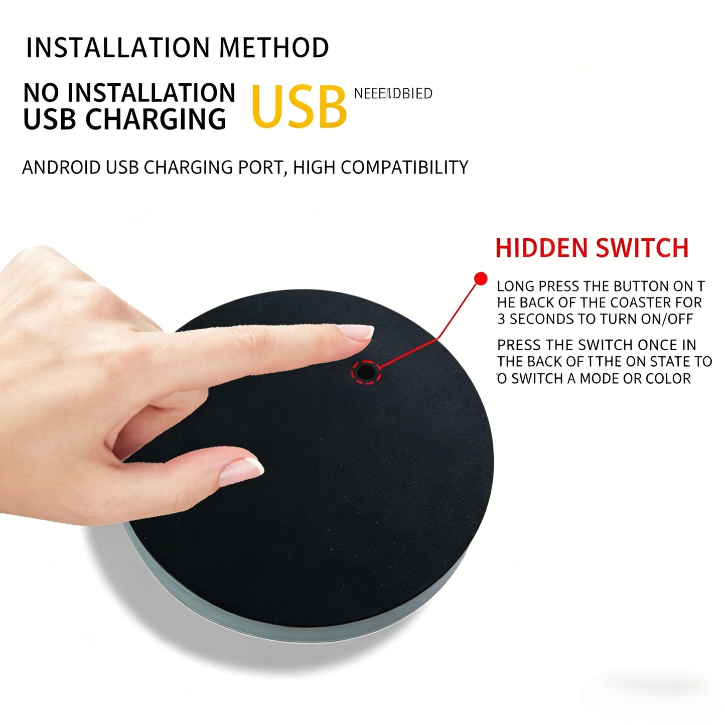 ✨LED Car Cup Holder Lights | Smart Sensor, USB Rechargeable, Multi-Color Ambient Lights ✨-CJP
