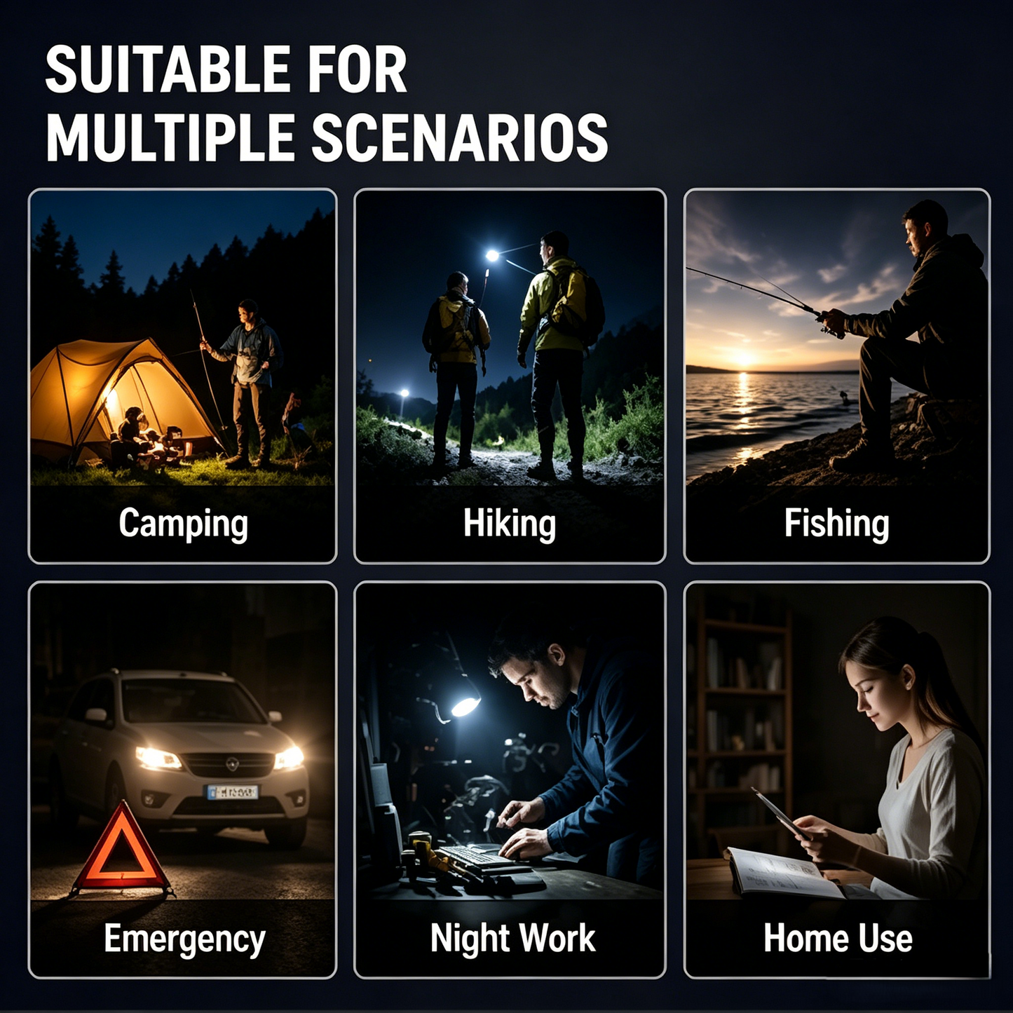 🔦 All-in-One Rechargeable Flashlight for Camping, Hiking & Emergencies ⛺-WBJ