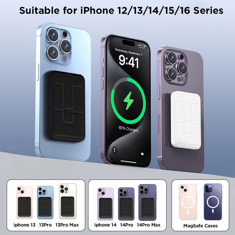 2026 US Spring Glow Up campaign 10000mAh Magnetic Power Bank Wireless Portable Charger with USB-C Cable LED Display Foldable Battery Pack for iPhone17/ 16/15/14/13/12/Pro/Pro Max Series Charging Compact Silicone Blackā”-LGZ