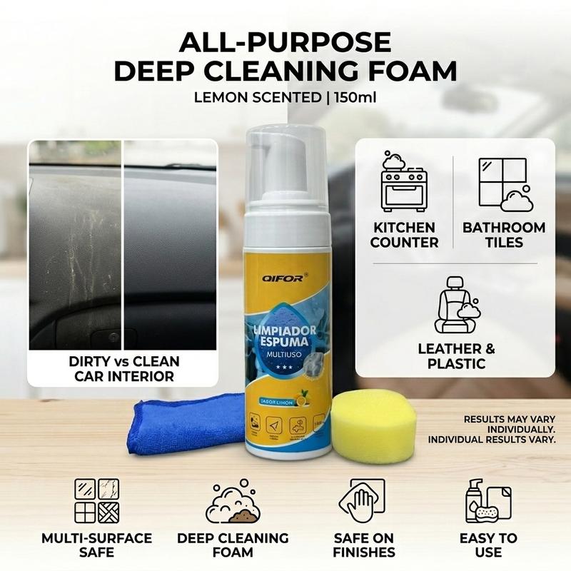 ✨ 4-in-1 Multi-Enzyme Foam Spray Cleaner 🚗🛋️ Powerful Deep Cleaning Solution for Home & Car Care — Easily Removes Stains from Car Interiors, Sofas, Seats & More. Keep Your Space Fresh & Spotless While Enjoying Summer Outdoor Adventures! ☀️🌿-KPL