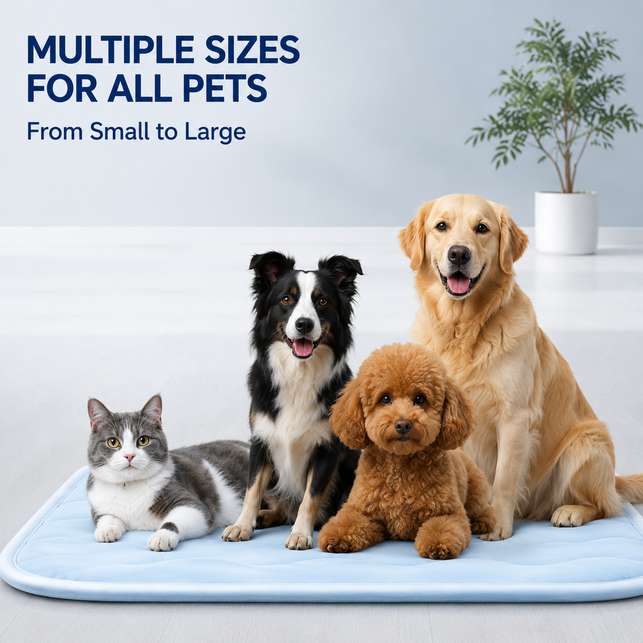 ❄️ Ultimate Pet Cooling Mat - Instant Cool Touch, Waterproof & Machine Washable for Dogs/Cats-LT