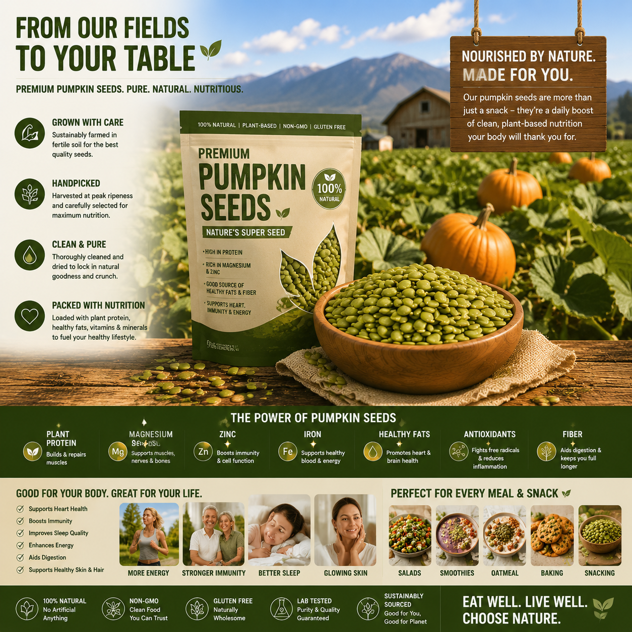 Crunchy Pumpkin Seeds Snack โ Natural Superfood for Healthy Daily Energy-SUY