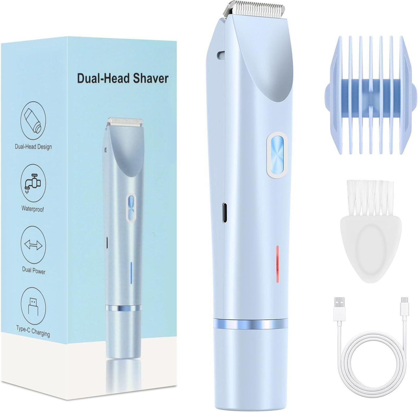 🪒 2-in-1 Painless Electric Hair Remover | USB Rechargeable Shaver & Trimmer for Whole Body Use-LT