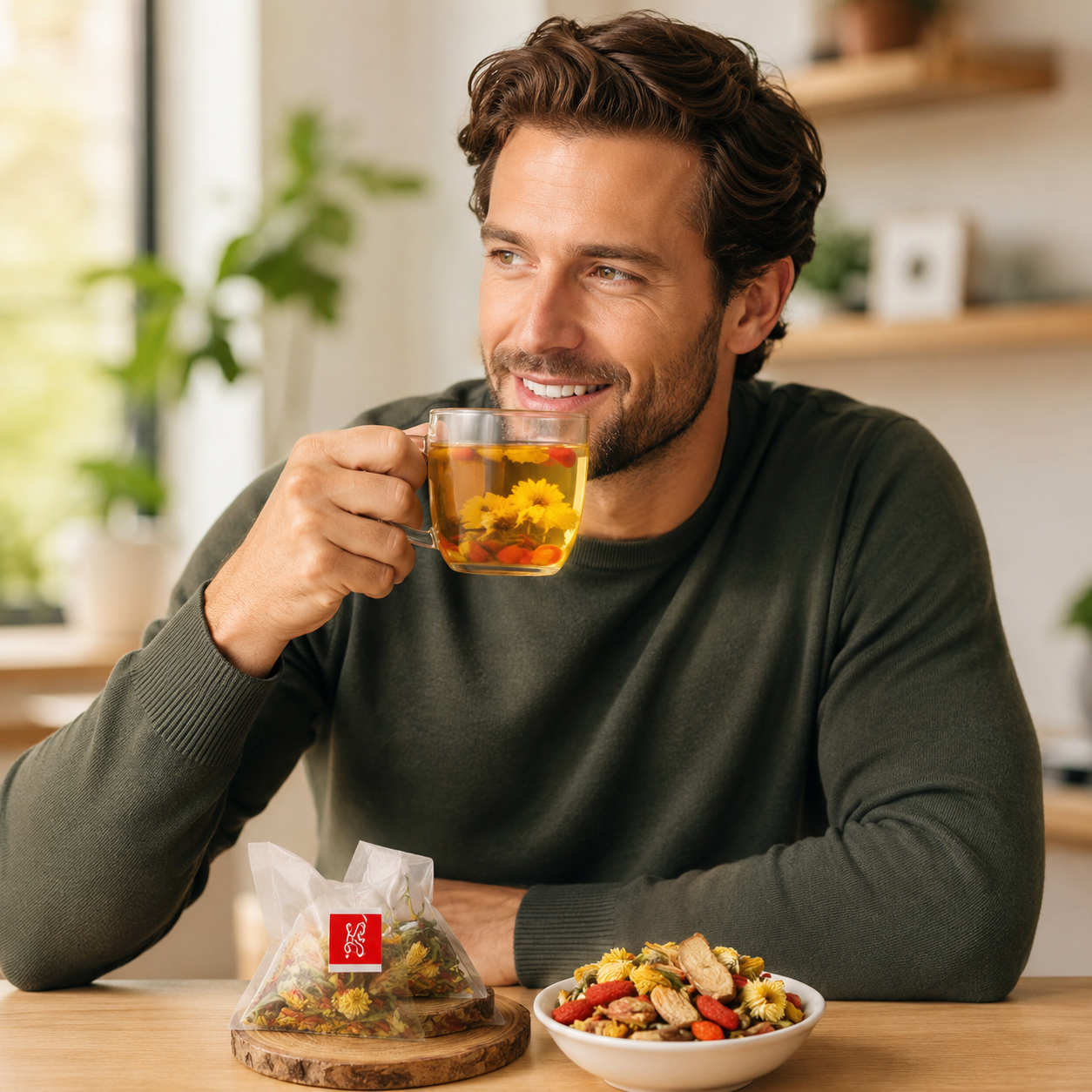 Chrysanthemum,Goji Berry & Cassia Seed Tea helps you get back to your peak performance-YOY