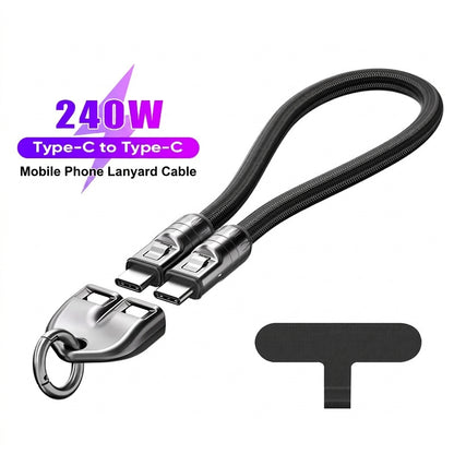 🚀 Free Your Hands, Power Your Life! The Ultimate 2-in-1 240W Lanyard Data Cable-DZT