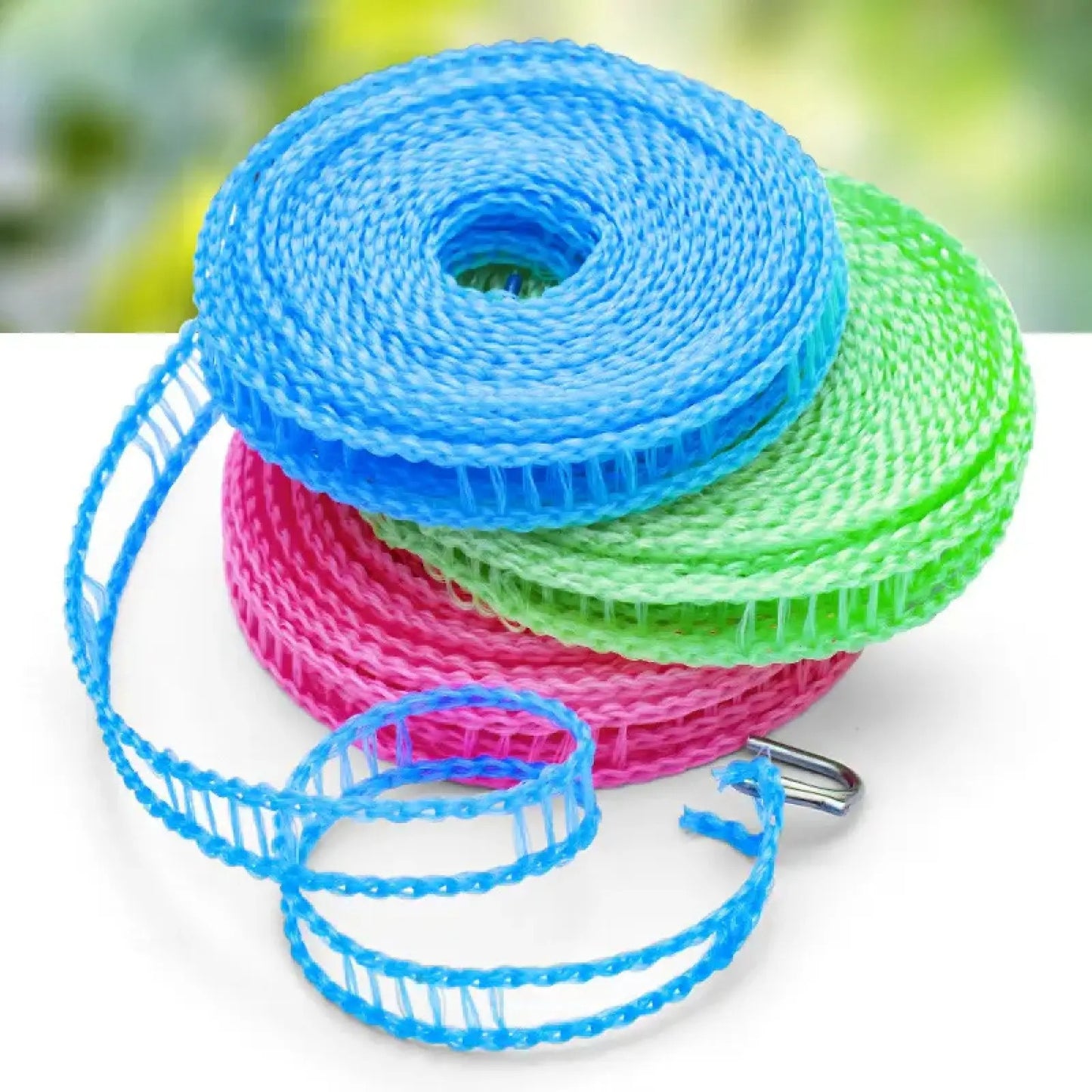 10M (32.8ft) Portable Windproof Clothesline | Retractable Fence-Style Non-Slip Drying Rope with Hooks for Outdoor, Travel, Camping & Home 🧺✨ LGZ