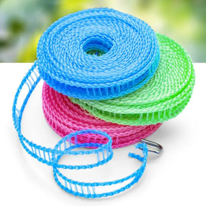 10M (32.8ft) Portable Windproof Clothesline | Retractable Fence-Style Non-Slip Drying Rope with Hooks for Outdoor, Travel, Camping & Home 🧺✨ LGZ