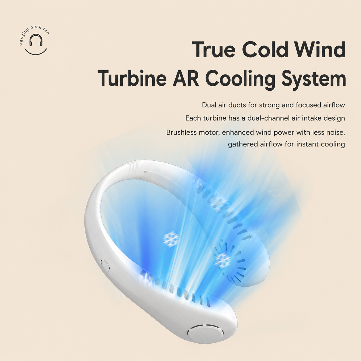 ❄️BreezeBud Bladeless Neck Fan | Hands-Free, No Hair-Tangle, USB Rechargeable Cooler for Summer Adventures & Everyday Life-WBJ