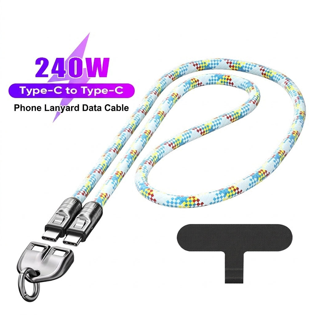 🚀 Free Your Hands, Power Your Life! The Ultimate 2-in-1 240W Lanyard Data Cable-DZT