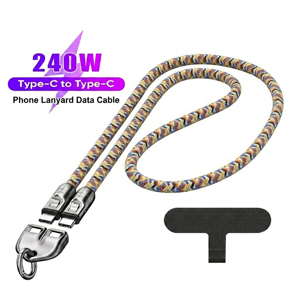 🚀 Free Your Hands, Power Your Life! The Ultimate 2-in-1 240W Lanyard Data Cable-DZT
