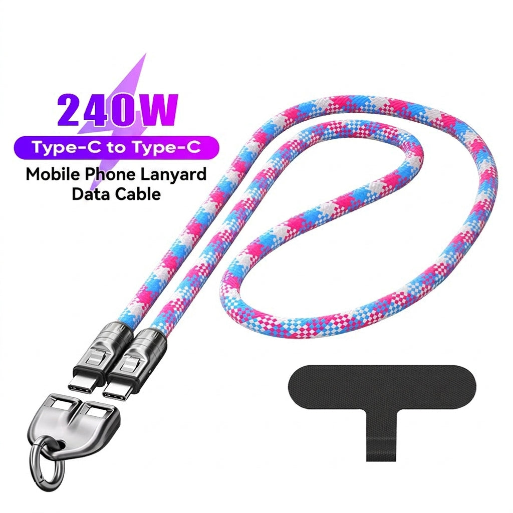 🚀 Free Your Hands, Power Your Life! The Ultimate 2-in-1 240W Lanyard Data Cable-DZT