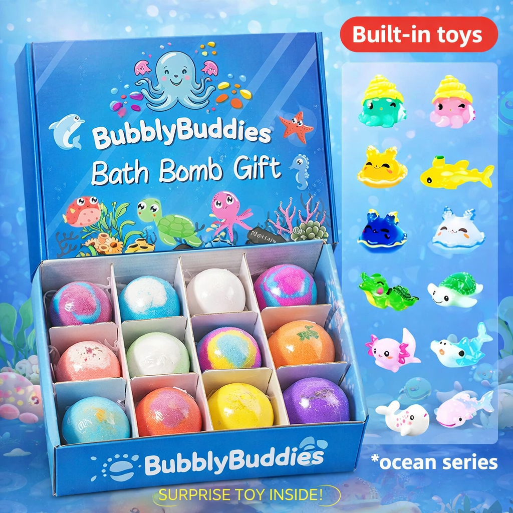 12-Piece Ocean Surprise Toy Bath Bomb Set-JY