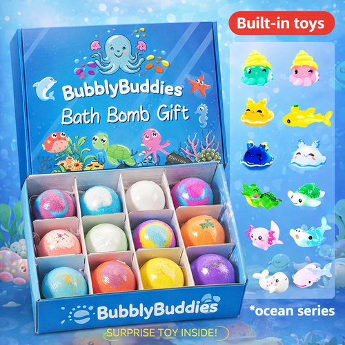 12-Piece Ocean Surprise Toy Bath Bomb Set-JY