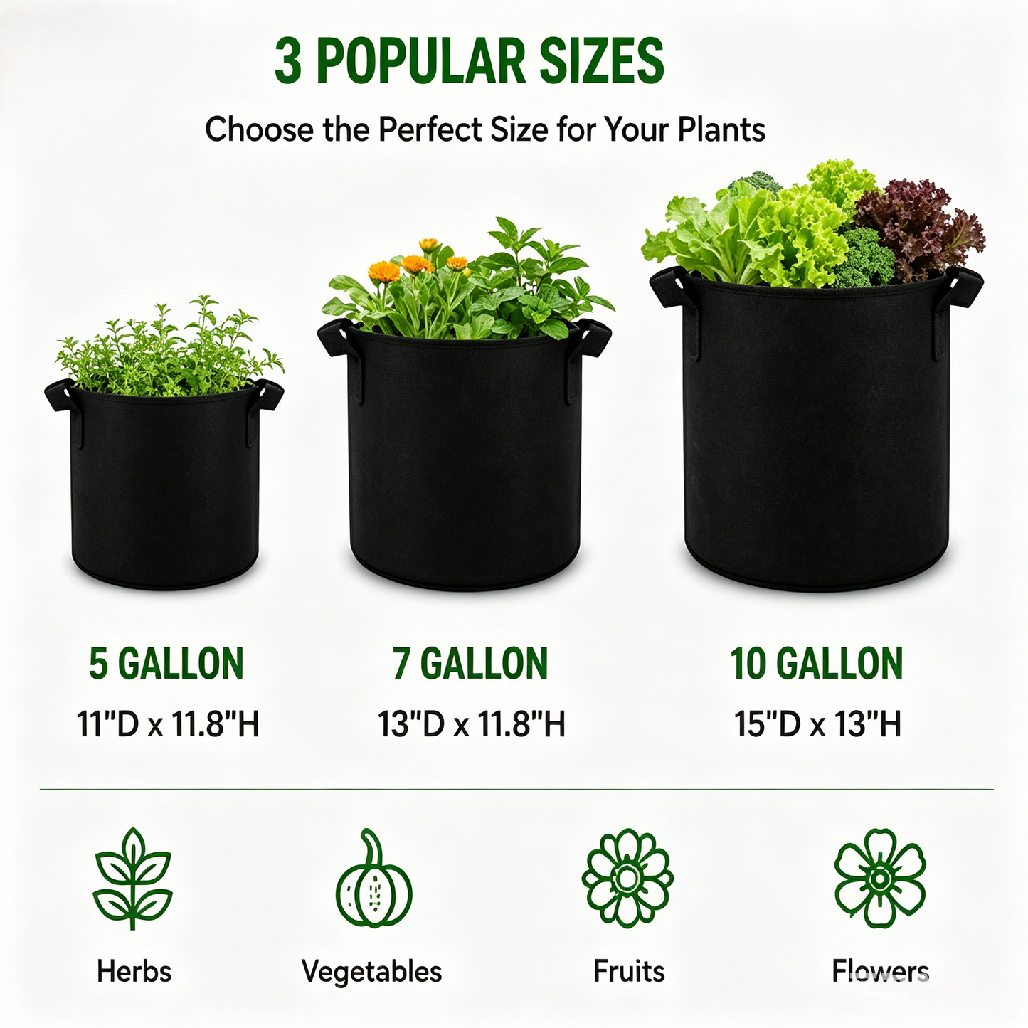 🌱 Premium Non-Woven Grow Bags | Breathable Fabric Pots for Healthier Plants & Bigger Harvests-WBJ
