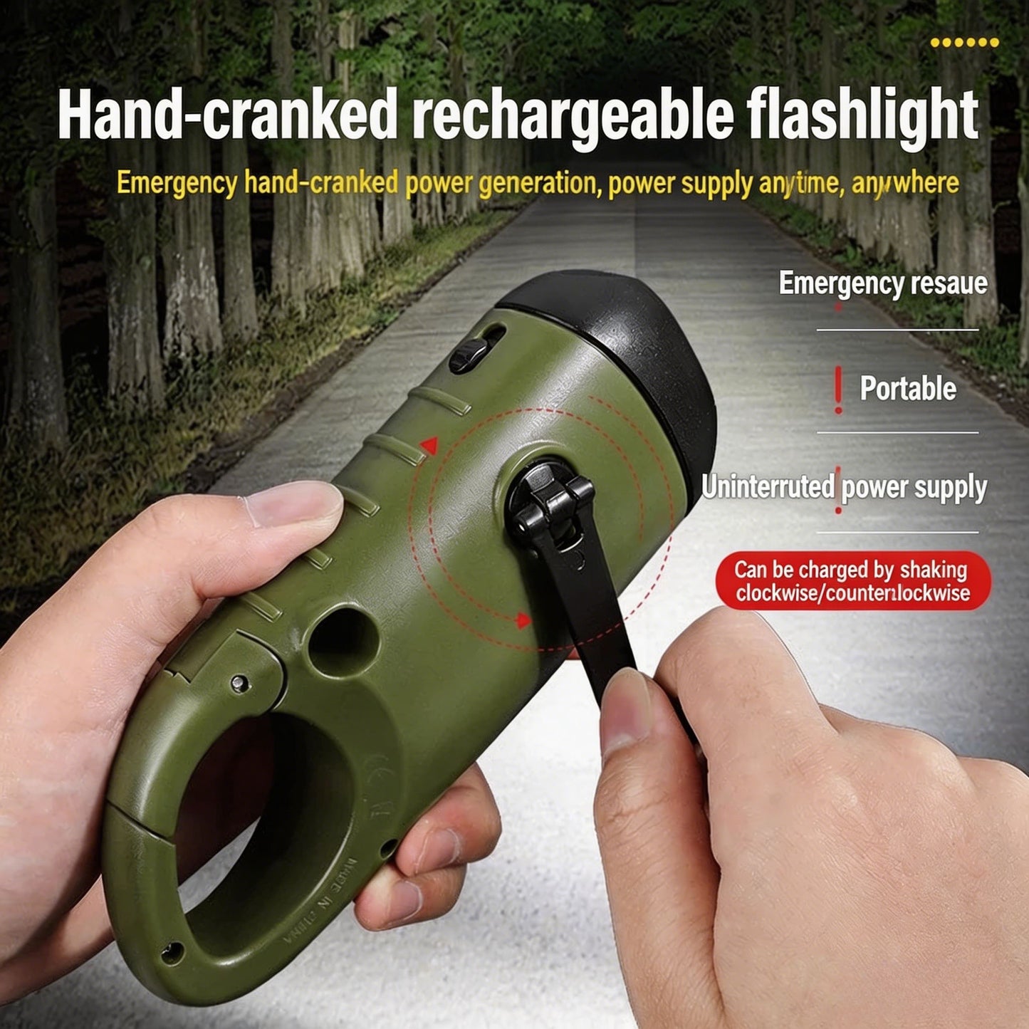 [Completely upgraded]🔦 3-in-1 Emergency Solar Flashlight – Your Always-Prepared Survival Tool-CJP