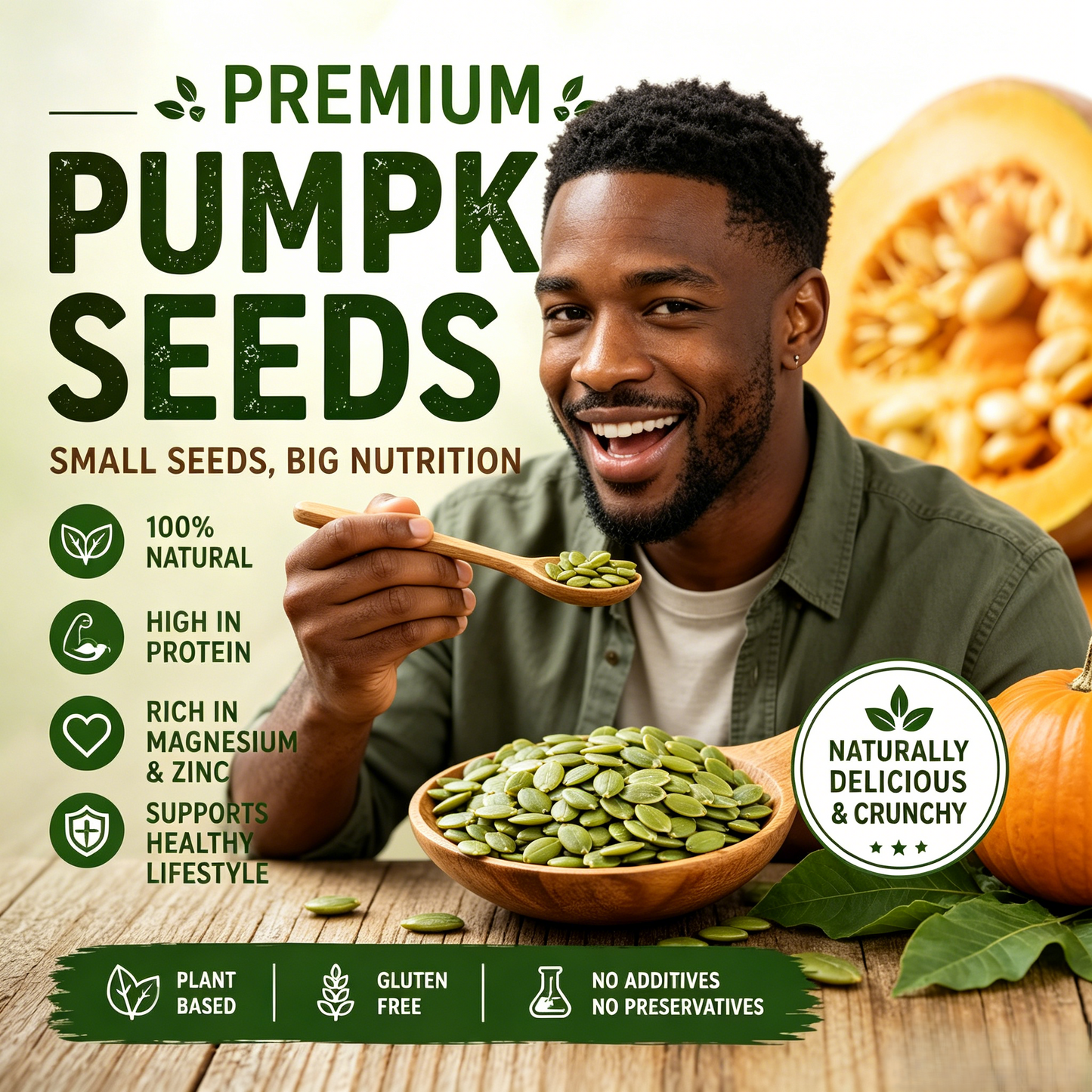 😋Premium Hulled Pumpkin Seeds -💪Natural Healthy Green Snack.-YOY