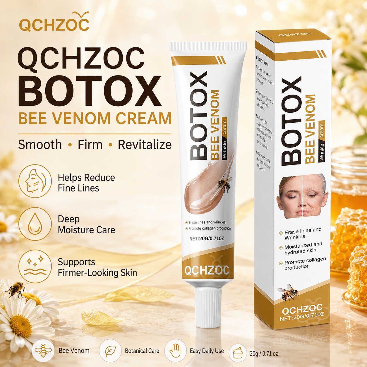 Botox Bee Venom Anti-Wrinkle Firming Cream – Targets All Types of Wrinkles for Younger-Looking Skin ✨-WBJ