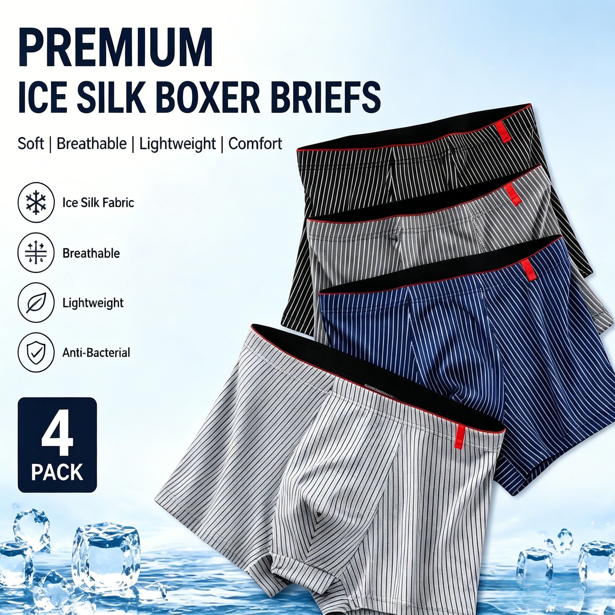 4-Pack / Black + Dark Gray + Light Gray + Royal Blue / L