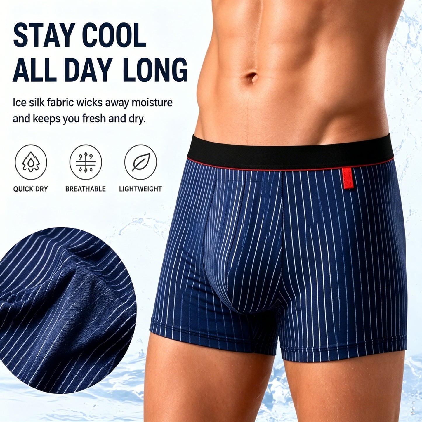❄️ Men’s Cooling Ice Silk Trunks - 3D Pouch Breathable Quick Dry Underwear-LT
