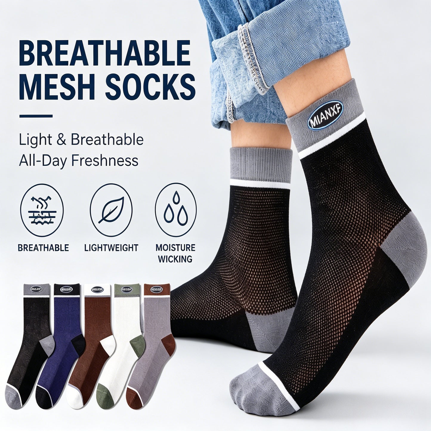 ✨ No More Stinky Feet - Breathable Mesh Socks That Keep Feet Fresh All Day-LT