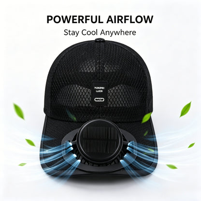 🌞Dual Fan Solar Powered Baseball Cap - Adjustable Speed, Breathable Mesh for Outdoor Sports-LT