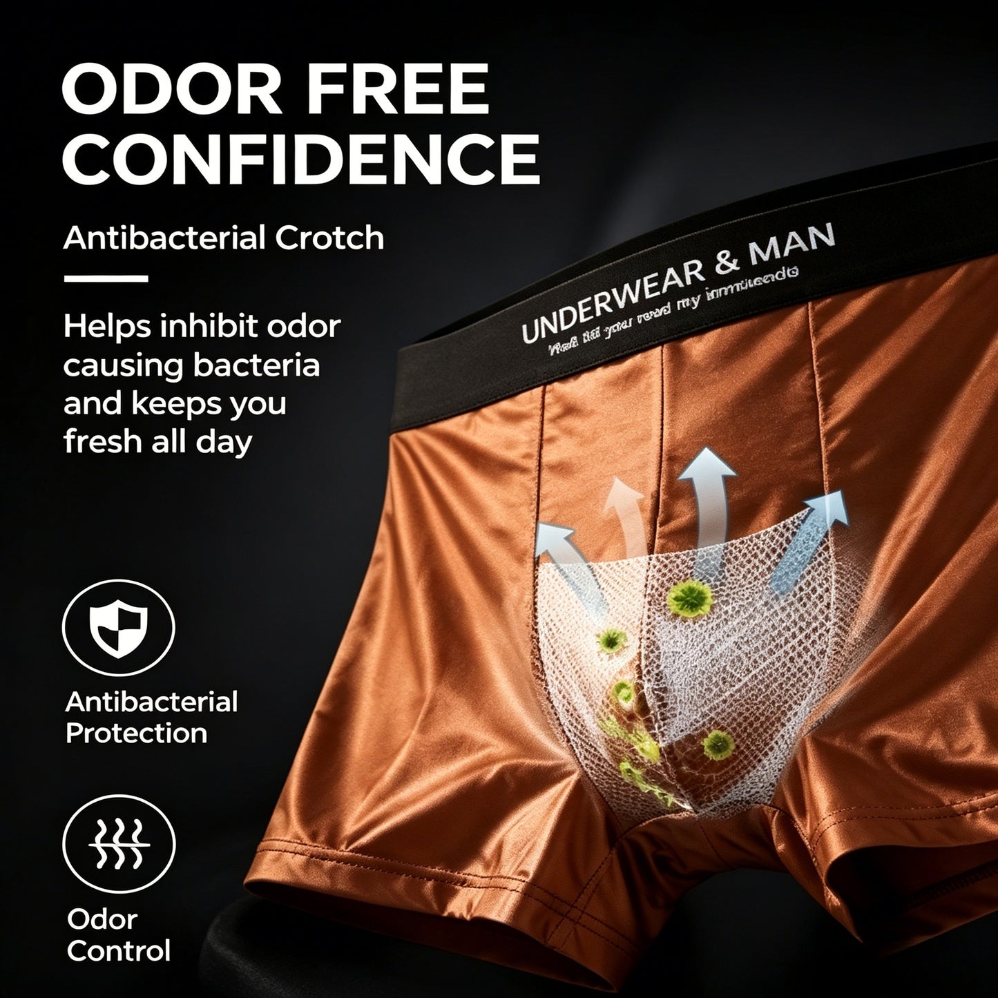 🛡️ Antibacterial Ice Silk Boxer Briefs | Odor-Control Quick-Dry Men's Underwear, Summer Must-Have-LT