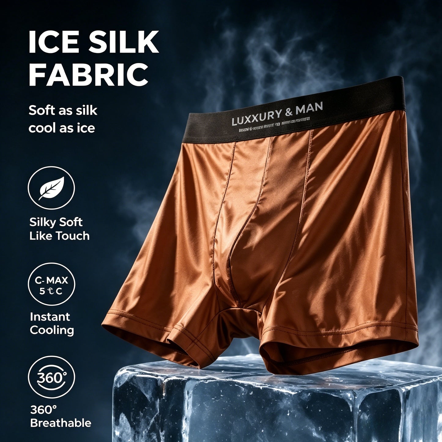 🛡️ Antibacterial Ice Silk Boxer Briefs | Odor-Control Quick-Dry Men's Underwear, Summer Must-Have-LT