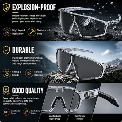 🌞 UV400 Photochromic Polarized Safety Glasses, 🥇Impact Resistant Outdoor Sports & Work Eyewear-XLB