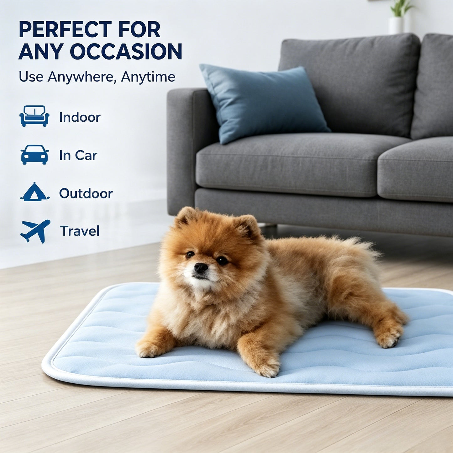 ❄️ Ultimate Pet Cooling Mat - Instant Cool Touch, Waterproof & Machine Washable for Dogs/Cats-LT