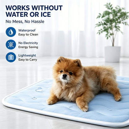 ❄️ Ultimate Pet Cooling Mat - Instant Cool Touch, Waterproof & Machine Washable for Dogs/Cats-LT