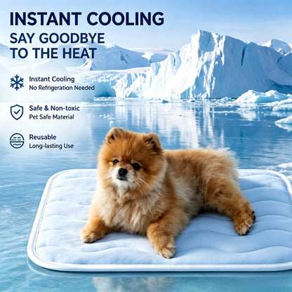 ❄️ Ultimate Pet Cooling Mat - Instant Cool Touch, Waterproof & Machine Washable for Dogs/Cats-LT