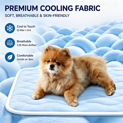 ❄️ Ultimate Pet Cooling Mat - Instant Cool Touch, Waterproof & Machine Washable for Dogs/Cats-LT