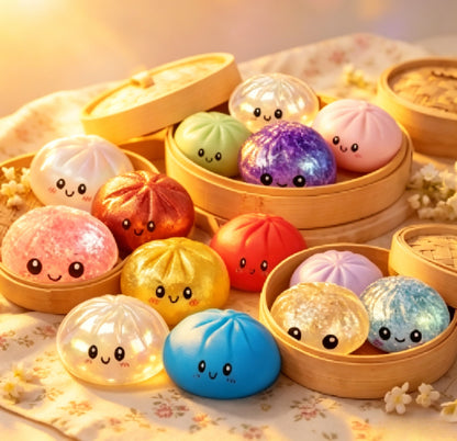 🥟🎁 Mini Dumpling Squishy Stress Toys, Surprise Mystery Box, Soft Squeeze Balls, Fidget Sensory Gifts, Funny Steamer Toys for Daily Stress Relief 😌-XLB
