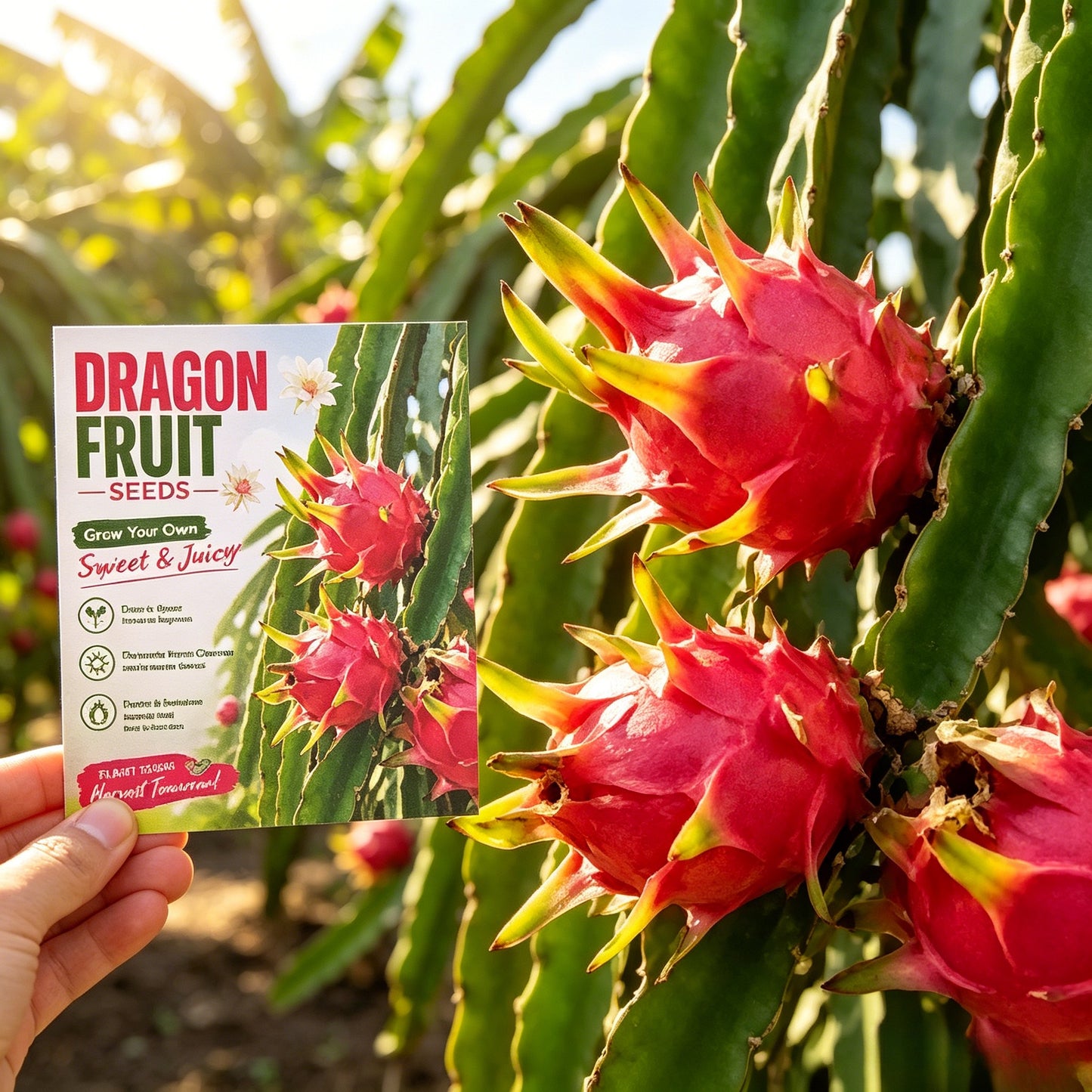 🌱 High-Quality Dragon Fruit Seeds | 1000 Pieces Non-GMO Hybrid Seeds, Ideal for Home Planting 🌿🌴-XLB
