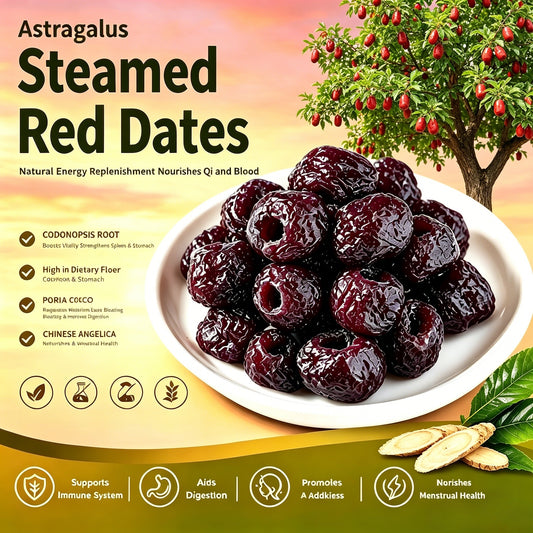 😋Astragalus Steamed Red Dates｜Seedless Plump Natural Nourishing Jujube Snack-XLB