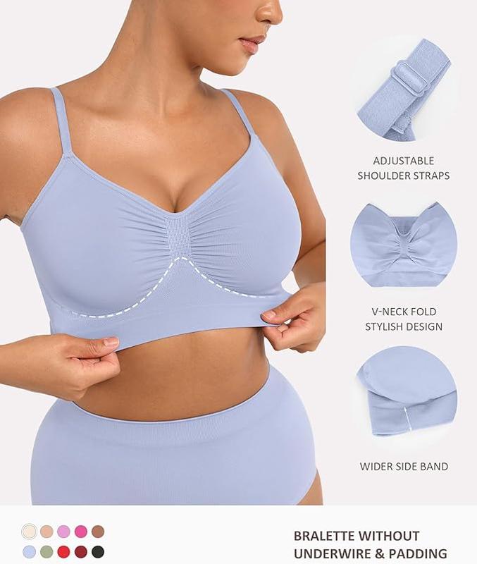 Seamless Comfort Wireless Bra, Plus Size Soft Support Bralette with Adjustable Straps, No Underwire Everyday Bra-TTT