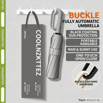 ☔120-Rib Automatic Umbrella with Hook Handle – Your All-Weather Essential-CJP