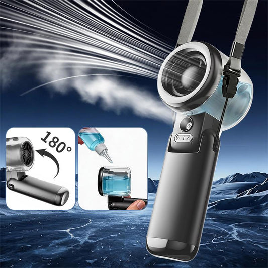 Premium Portable Neck Fan with Mist, 180° Adjustable Rechargeable Handheld Cooling Fan for Summer-TTT