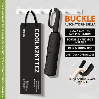 ☔120-Rib Automatic Umbrella with Hook Handle – Your All-Weather Essential-CJP