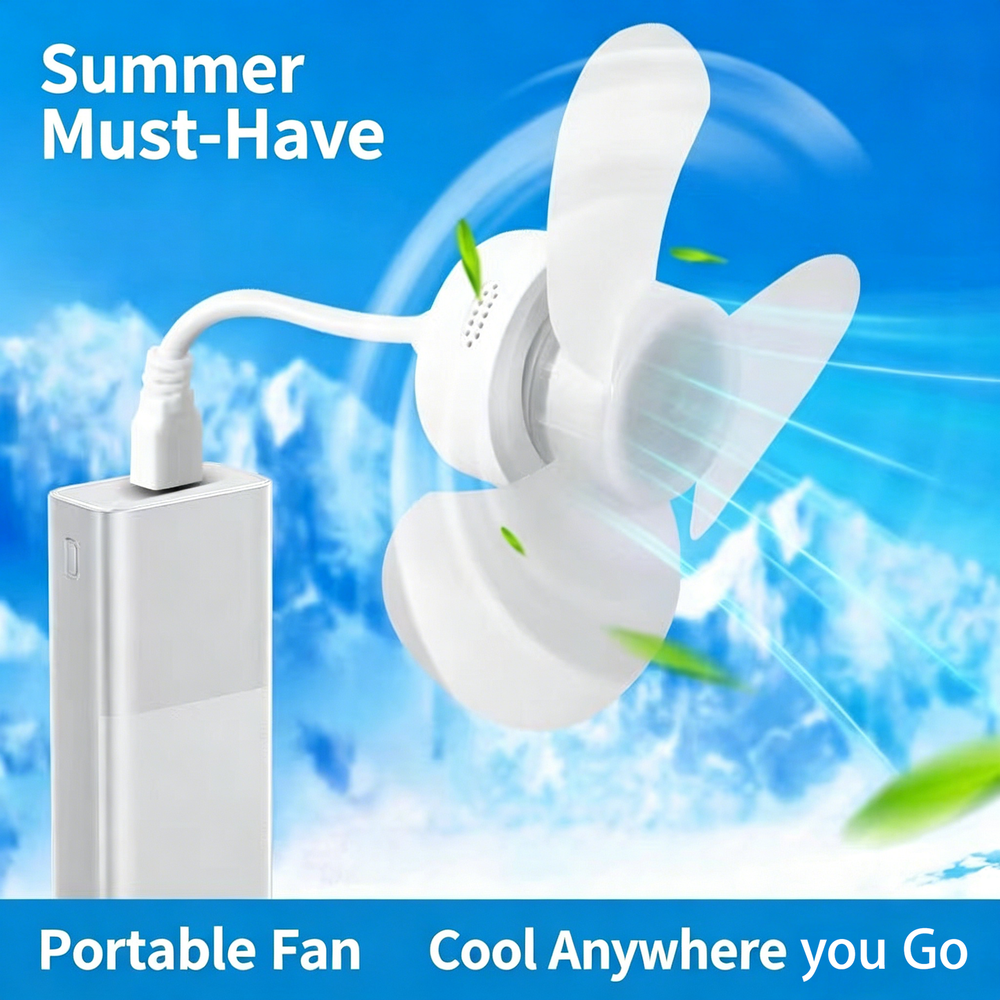 Plug-in Mini Desk Fan | 360° Adjustable Portable Fan-SUY