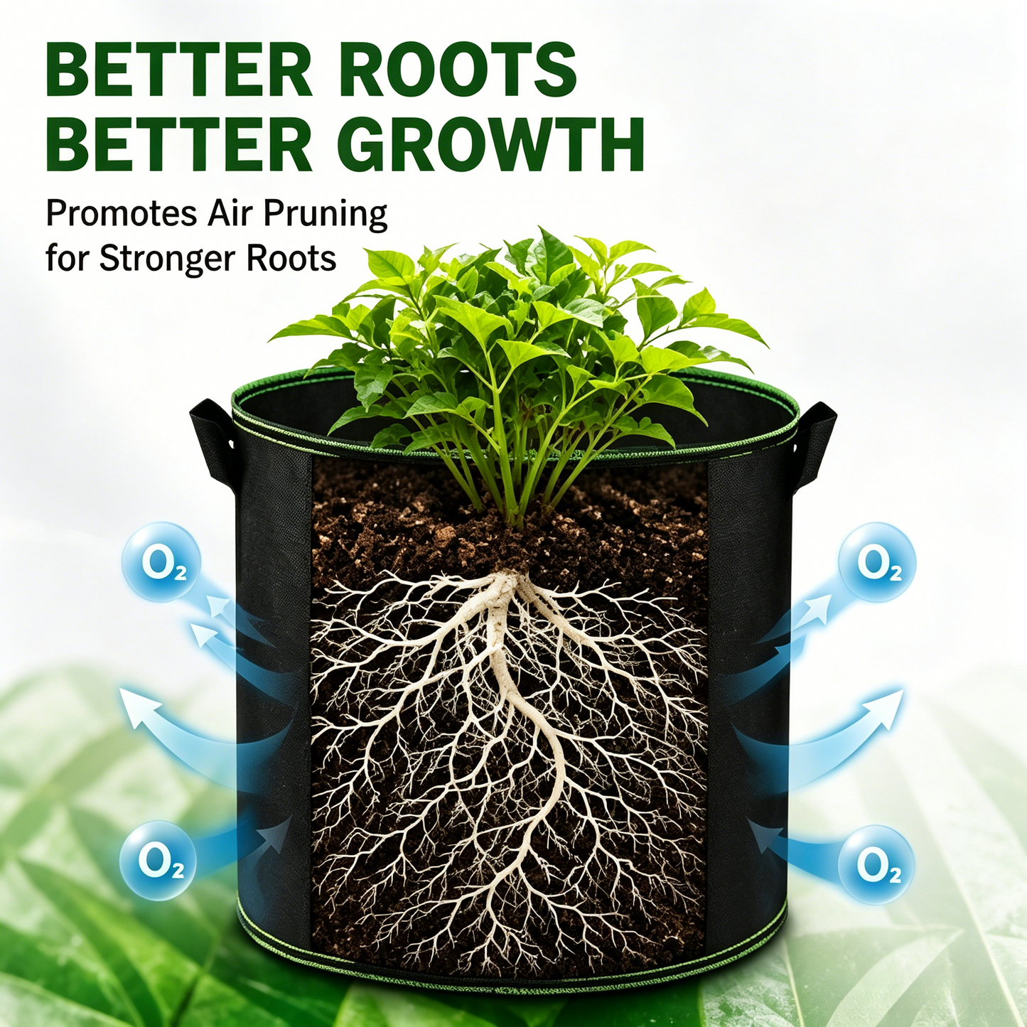🌱 Air Pruning Root Healthy Grow Bags | Breathable Air Pruning Garden Pots with Reinforced Handles for Vegetables Tomato Flower Herb Planting-LT