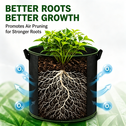 🌱 Air Pruning Root Healthy Grow Bags | Breathable Air Pruning Garden Pots with Reinforced Handles for Vegetables Tomato Flower Herb Planting-LT