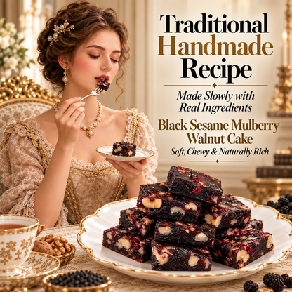 😋Premium Black Sesame Mulberry Walnut Cake-KPL