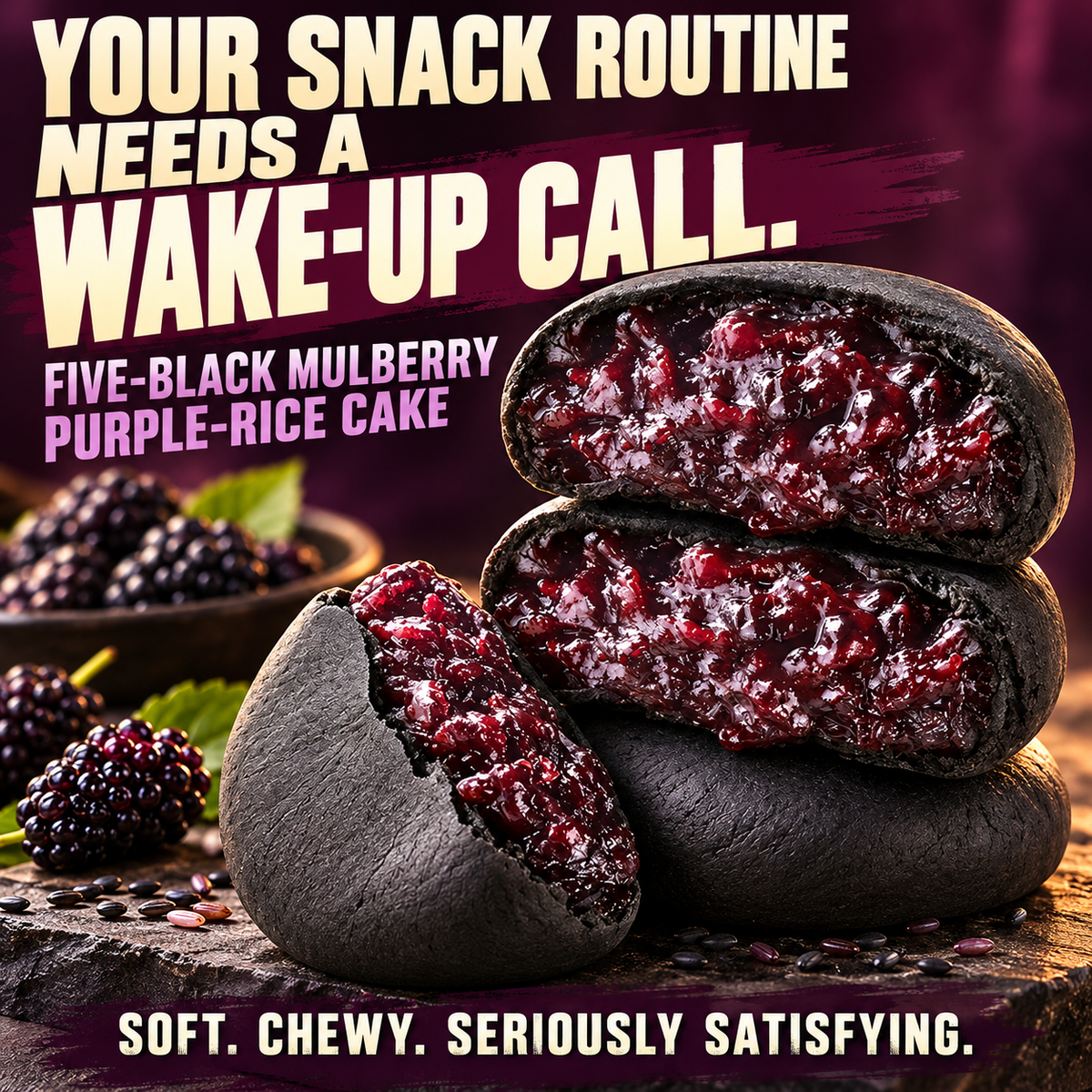 Five-Black Mulberry & Purple Rice Cake-ZRT