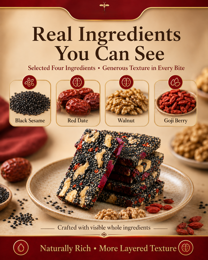 Five Black Nourishing Sesame Bars – Heart & Blood Sugar Friendly Healthy Snack-ZRT