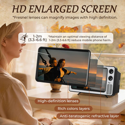 Premium Retro TV Smartphone Screen Magnifier | Foldable 3D HD Display Stand 📺✨ LGZ